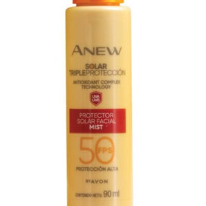 Protector Solar para Rostro Avon Anew Spray FPS 50 con Acido Hialuronico 90ml 1044221