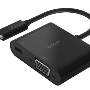 Adaptador de vídeo - 24 pin USB-C macho a HD-15 (VGA), USB-C (solo alimentación) hembra